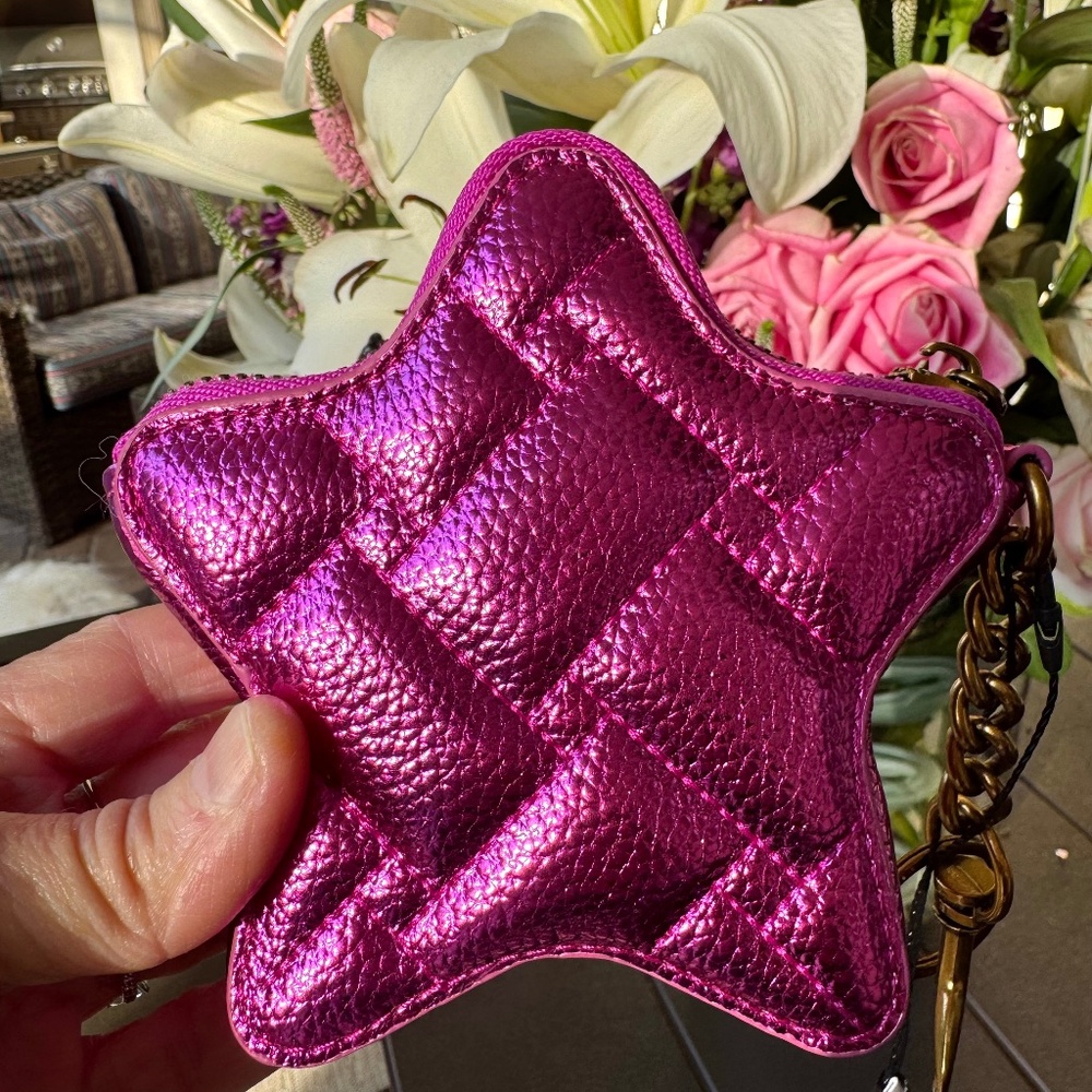 NWT Chic Kurt Geiger Purple Star Coin Purse Charm - Picture 5 of 6